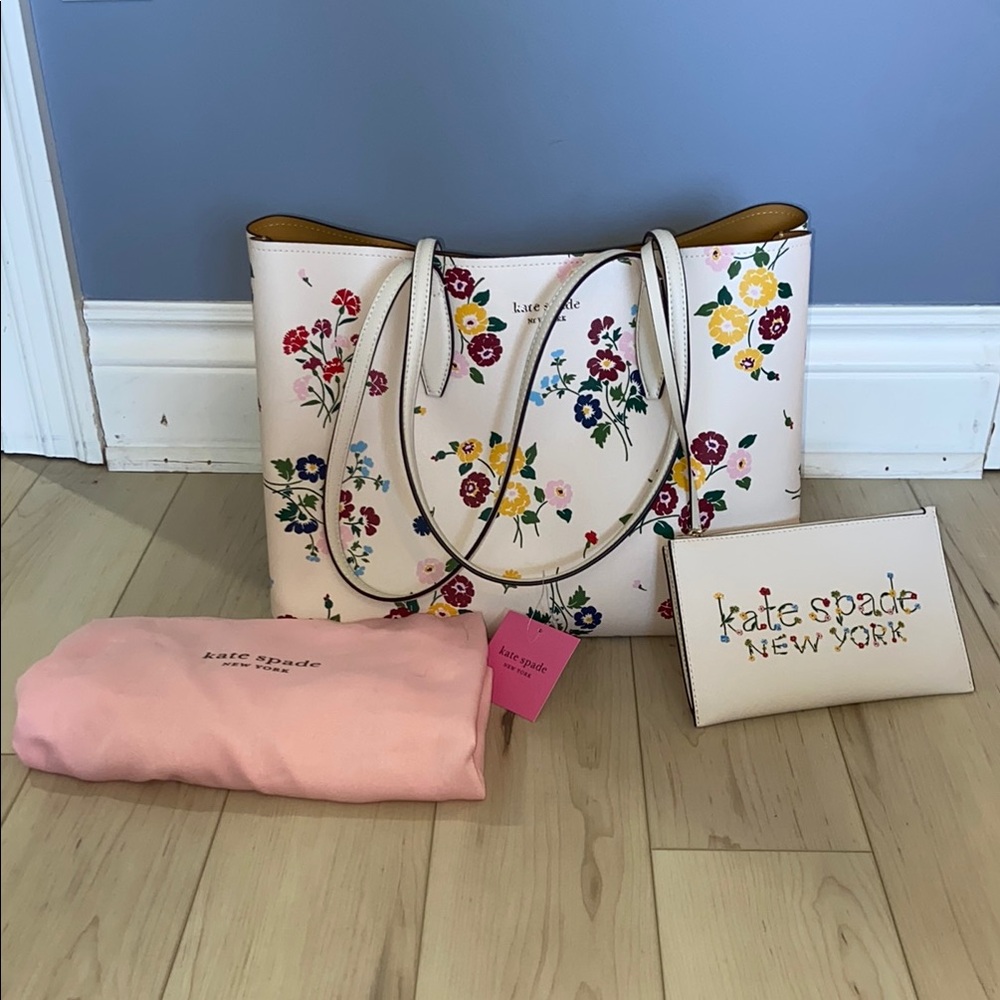 Kate Spade Cream Floral Tote Bag